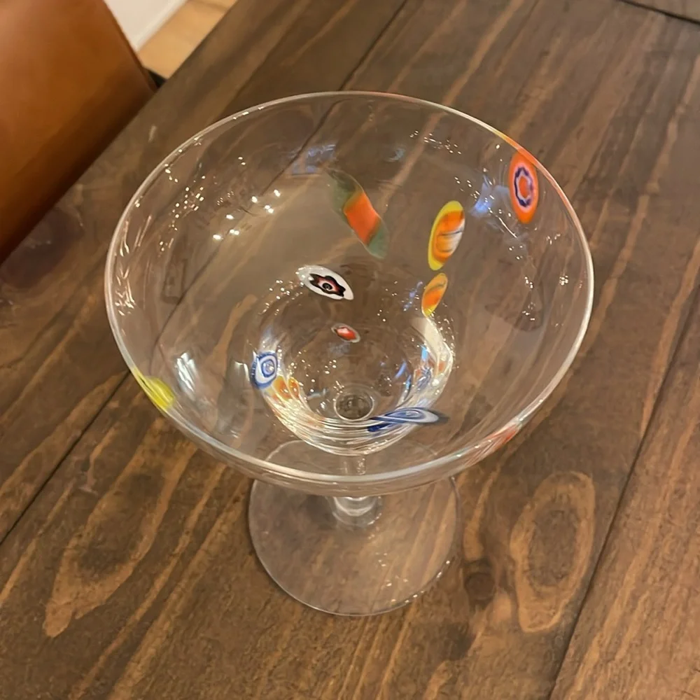 Crate&Barrel vintage 2000 set of 5 flower power margarita glasses